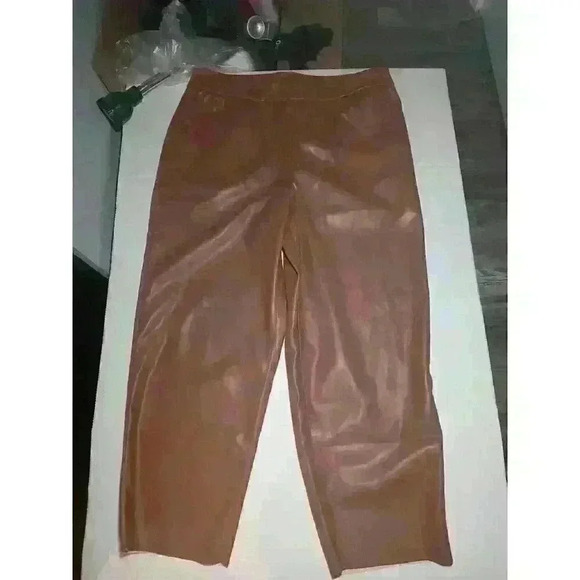 Girl With Curves Vegan Leather Regular Crop Pants(British Tan, 12P) A549783 - Picture 3 of 5